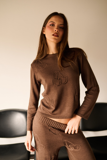 CONJUNTO TEJIDO CEREZAS CAFE