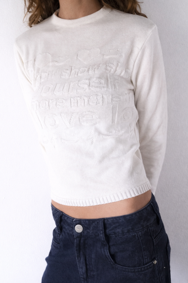 CAMISETA TEJIDA MORE LOVE - CRUDO