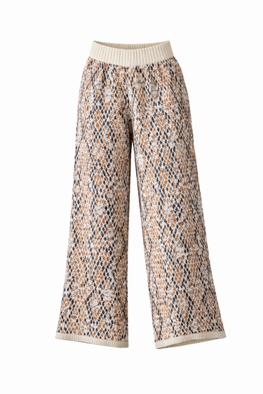 PANTALON TEJIDO SERPIENTE - CAFE CLARO