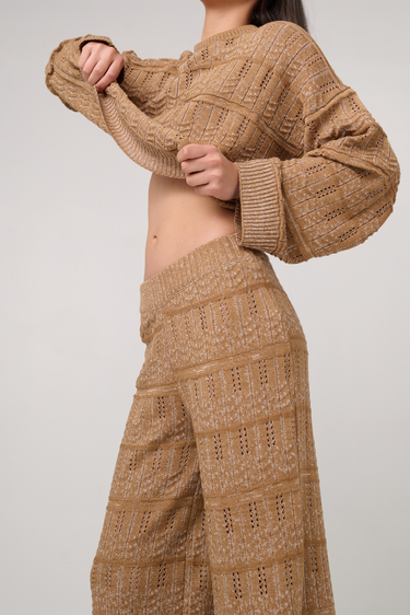 PANTALON TEJIDO CHOCOLATE