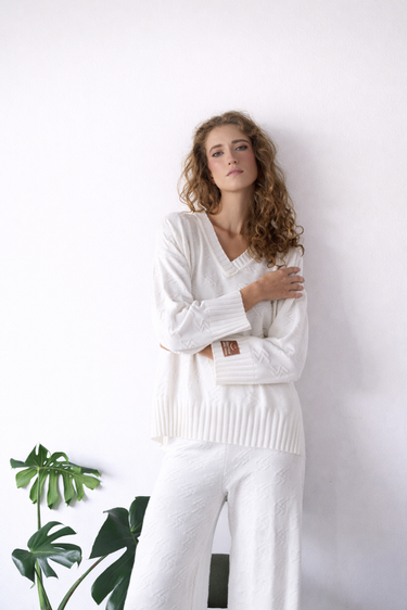 SACO TEJIDO RAYOS - CRUDO