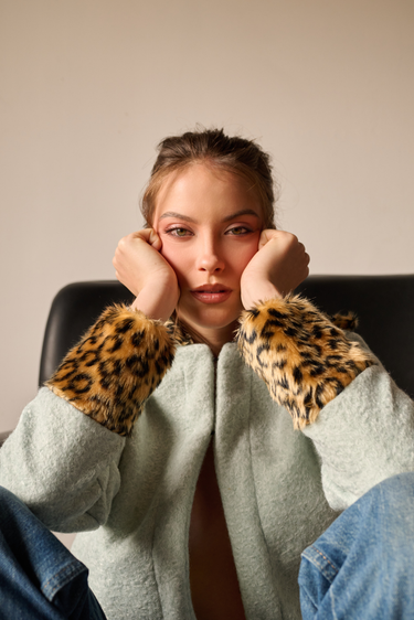 CHAQUETA LEOPARDO AZUL