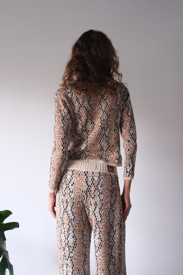 CONJUNTO TEJIDO SERPIENTE CAFE CLARO