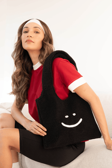 HAPPY TOTE BAG- NEGRA