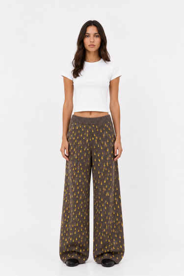 PANTALON TEJIDO AGUA CAFE