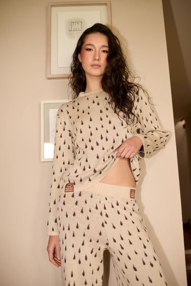 CONJUNTO TEJIDO AGUA CRUDO - MANGA LARGA
