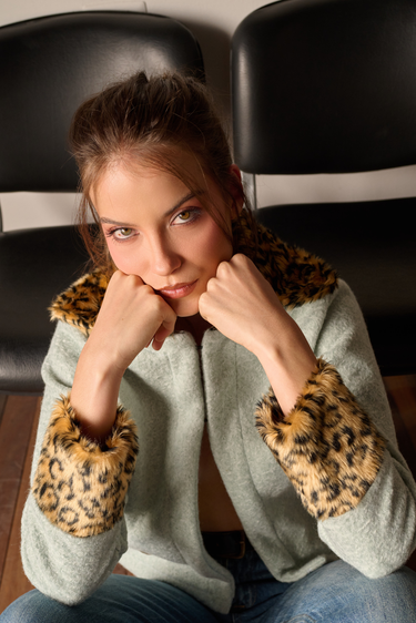 CHAQUETA LEOPARDO AZUL