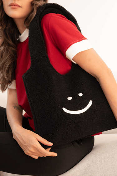 HAPPY TOTE BAG- NEGRA