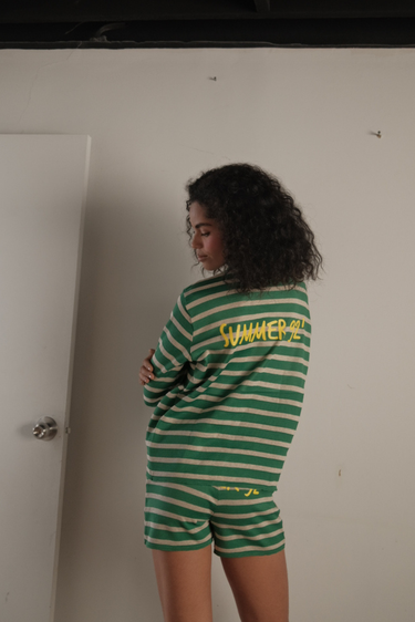CREWNECK TEJIDO RAYAS VERDE