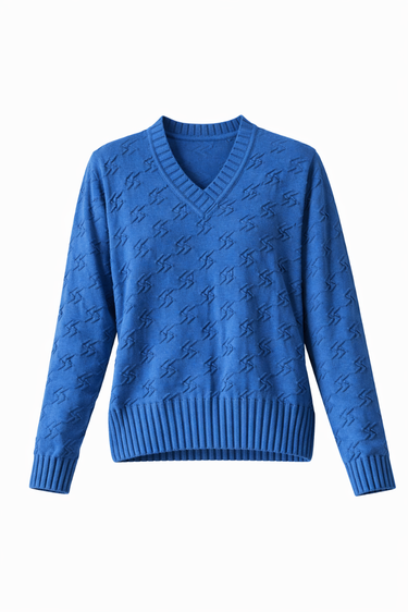 CONJUNTO TEJIDO RAYOS AZULES