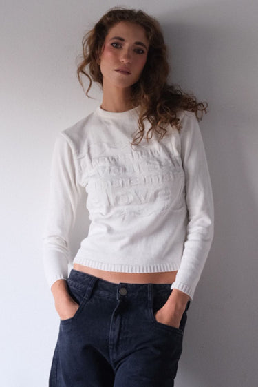 CAMISETA TEJIDA - SHOW YOUR SELF MORE LOVE NEGRA